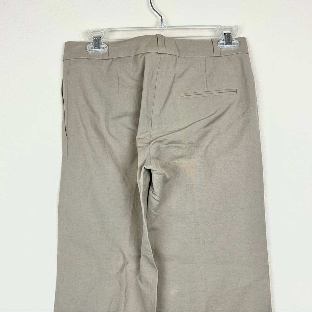 Chloe Beige Wide-Leg Linen Trouser Pants View 5